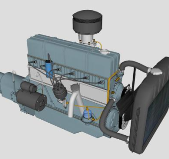 雪佛兰汽车发动机SU模型_su模型下载 草图大师模型_SKP模型