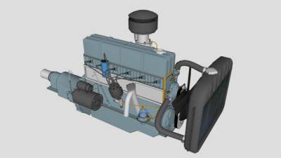 雪佛兰汽车发动机SU模型_su模型下载 草图大师模型_SKP模型