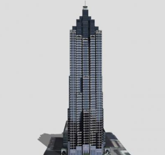 现代广场高层建筑SU模型下载_sketchup草图大师SKP模型