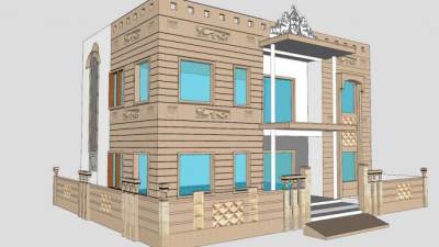 超级豪华房子建筑SU模型下载_sketchup草图大师SKP模型