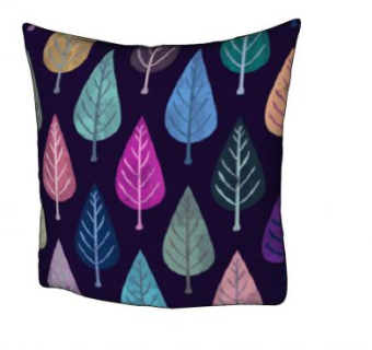 水彩树图案紫色抱枕SU模型下载_sketchup草图大师SKP模型