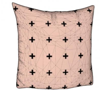 简约十字珊瑚粉抱枕SU模型下载_sketchup草图大师SKP模型