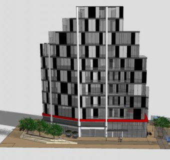 现代建筑公寓楼SU模型下载_sketchup草图大师SKP模型