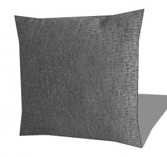 灰色无烟煤枕头SU模型下载_sketchup草图大师SKP模型