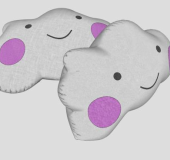 云形娃娃儿童抱枕SU模型下载_sketchup草图大师SKP模型