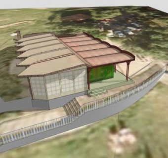 酒吧小屋房子建筑SU模型下载_sketchup草图大师SKP模型