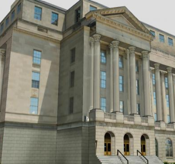 美国法院海关建筑SU模型下载_sketchup草图大师SKP模型