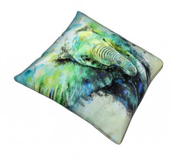 大象水彩印花抱枕SU模型下载_sketchup草图大师SKP模型