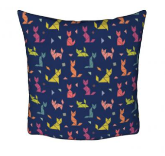 卡通狐狸图案抱枕SU模型下载_sketchup草图大师SKP模型