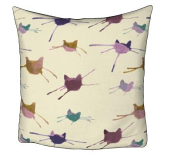 水彩猫咪印花抱枕SU模型下载_sketchup草图大师SKP模型