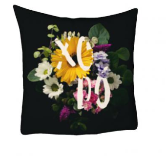 黑色文艺花卉抱枕SU模型下载_sketchup草图大师SKP模型