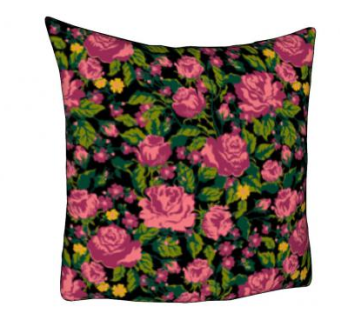 玫瑰花印花抱枕SU模型下载_sketchup草图大师SKP模型