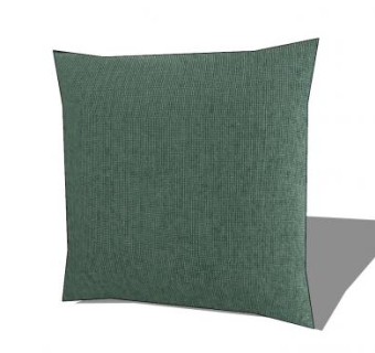 雪尼尔绿色抱枕SU模型下载_sketchup草图大师SKP模型