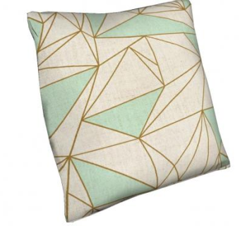 简约风米绿色抱枕SU模型下载_sketchup草图大师SKP模型