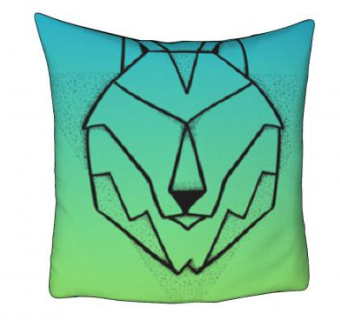 狼轮廓渐变色抱枕SU模型下载_sketchup草图大师SKP模型