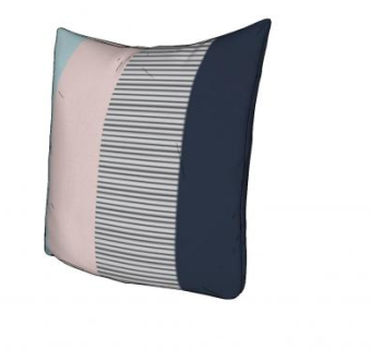 拼色条纹简约抱枕SU模型下载_sketchup草图大师SKP模型