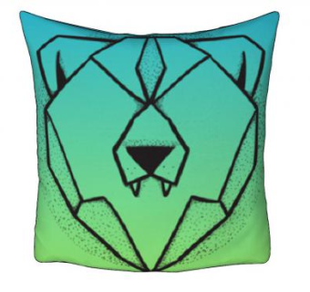 熊轮廓渐变色抱枕SU模型下载_sketchup草图大师SKP模型