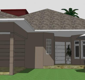 美式房子建筑SU模型下载_sketchup草图大师SKP模型