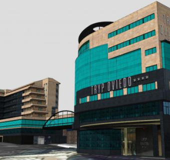 奥维多桥高层建筑SU模型下载_sketchup草图大师SKP模型