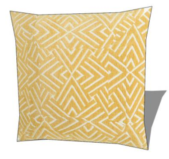 黄色几何绒面抱枕SU模型下载_sketchup草图大师SKP模型