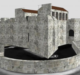 皇家力量城堡建筑SU模型下载_sketchup草图大师SKP模型