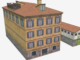 威尼斯建筑<em>房子SU模型</em>下载_sketchup草图大师SKP模型