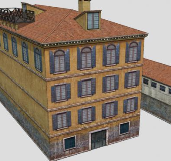 威尼斯建筑房子SU模型下载_sketchup草图大师SKP模型
