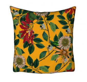 花叶图案黄色抱枕SU模型下载_sketchup草图大师SKP模型