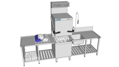 厨房设备自动洗碗机SU模型_su模型下载 草图大师模型_SKP模型