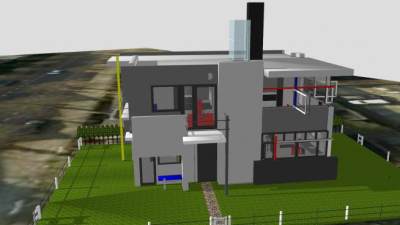 施罗德之家建筑SU模型下载_sketchup草图大师SKP模型