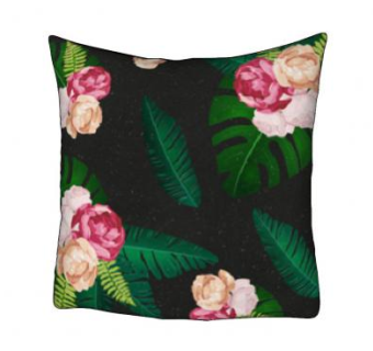 黑色抱枕花叶图案设计SU模型下载_sketchup草图大师SKP模型