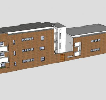 女学生宿舍住宅建筑SU模型下载_sketchup草图大师SKP模型