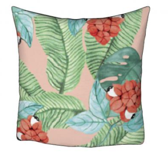 瓜拉那植物印花抱枕SU模型下载_sketchup草图大师SKP模型