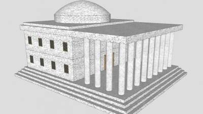 远古之庙古建筑SU模型下载_sketchup草图大师SKP模型