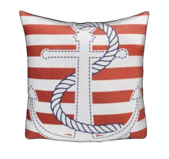 橙白色条纹船锚图案抱枕SU模型下载_sketchup草图大师SKP模型