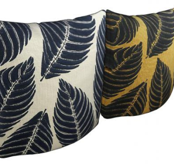 米色和金色的荷叶抱枕SU模型下载_sketchup草图大师SKP模型