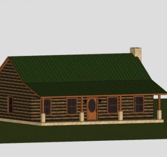 小木屋房子建筑SU模型下载_sketchup草图大师SKP模型