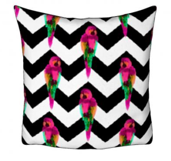 之字形黑白条纹鹦鹉抱枕SU模型下载_sketchup草图大师SKP模型