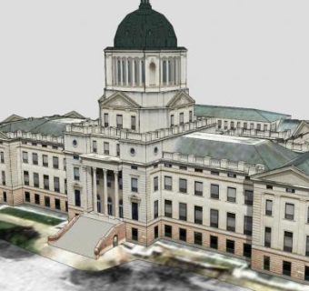 南达科他州州议会办公建筑SU模型下载_sketchup草图大师SKP模型