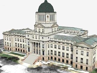 南达科他州州议会办公建筑SU模型下载_sketchup草图大师SKP模型
