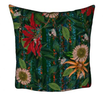 复古印花葵花籽抱枕SU模型下载_sketchup草图大师SKP模型