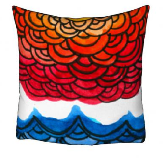 太阳海浪图案抱枕SU模型下载_sketchup草图大师SKP模型