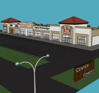 现代房子商业建筑SU模型下载_sketchup草图大师SKP模型