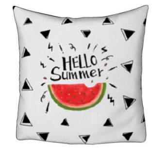 简约西瓜印花抱枕SU模型下载_sketchup草图大师SKP模型