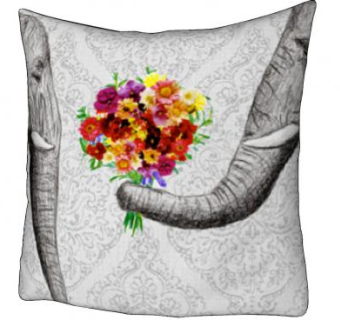 情侣大象献花抱枕SU模型下载_sketchup草图大师SKP模型