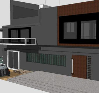 现代房子简约住宅SU模型下载_sketchup草图大师SKP模型