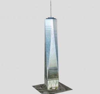 世界贸易中心一号楼建筑SU模型下载_sketchup草图大师SKP模型