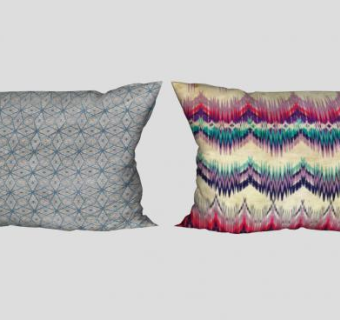 现代风格图案沙发抱枕SU模型下载_sketchup草图大师SKP模型