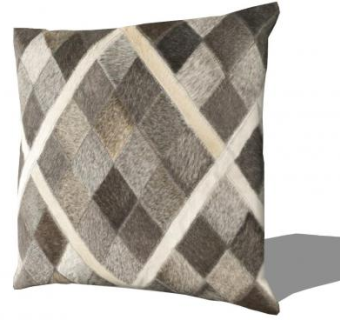 棕色系菱形绒毛抱枕SU模型下载_sketchup草图大师SKP模型