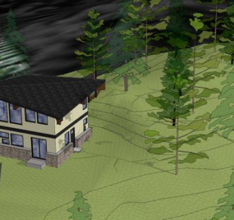 小屋房子建筑SU模型下载_sketchup草图大师SKP模型